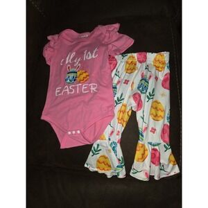 Patpat spring Easter bunny my 1st Easter bodysuit and leggings size 6 9 months